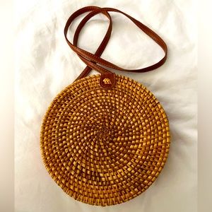 Handwoven Round Rattan Bag